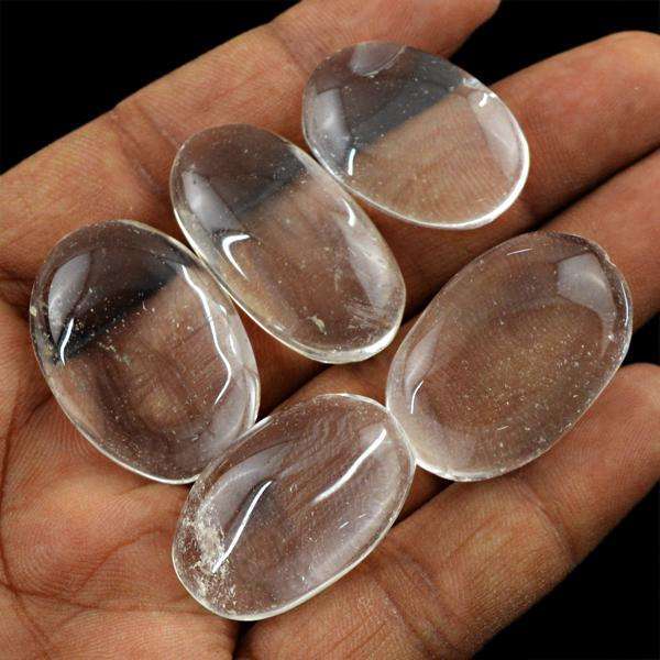 gemsmore:Amazing Natural Oval Shape White Quartz Untreated Loose Gemstone Lot