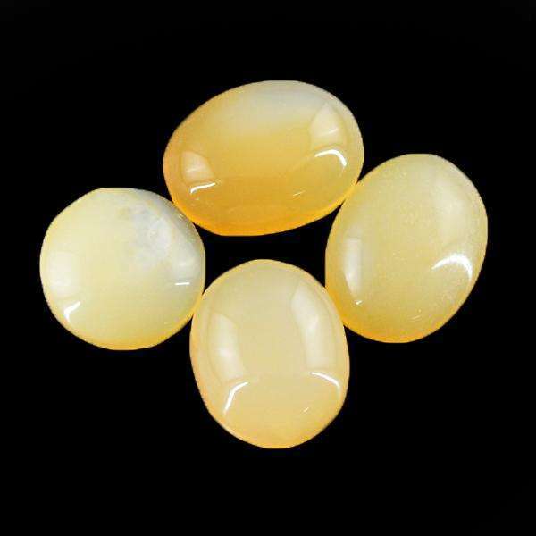 gemsmore:Amazing Natural Oval Shape Yellow Onyx Loose Gemstone Lot