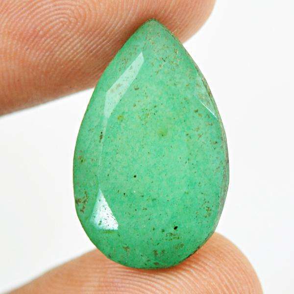 gemsmore:Amazing Natural Pear Shape Faceted Green Emerald Loose Gemstone