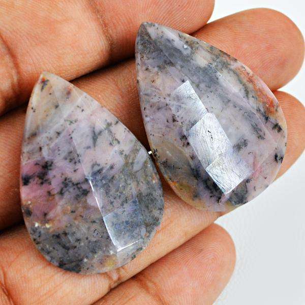 gemsmore:Amazing Natural Pear Shape Faceted Pink Australian Opal Loose Gemstone Lot