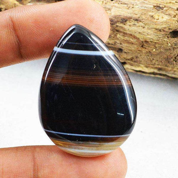 gemsmore:Amazing Natural Pear Shape Onyx Untreated Loose Gemstone