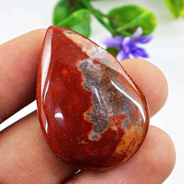 gemsmore:Amazing Natural Pear Shape Red Jasper Untreated Loose Gemstone