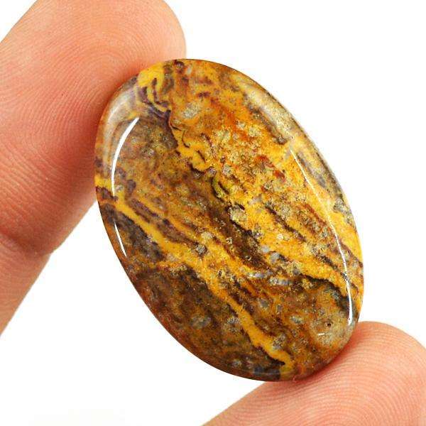 gemsmore:Amazing Natural Picture Jasper Oval Shape Untreated Loose Gemstone