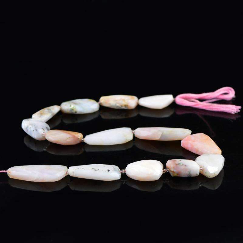 gemsmore:Amazing Natural Pink Australian Opal Beads Strand - Faceted Drilled