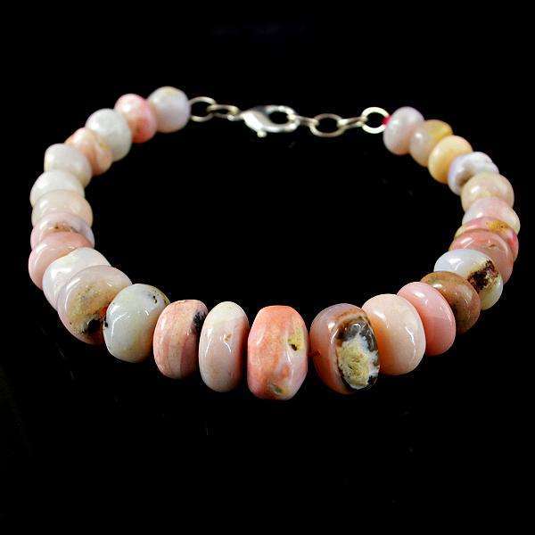 gemsmore:Amazing Natural Pink Australian Opal Drilled Beads Bracelet