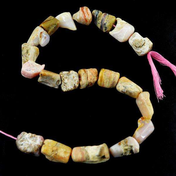 gemsmore:Amazing Natural Pink Australian Opal Drilled Beads Strand