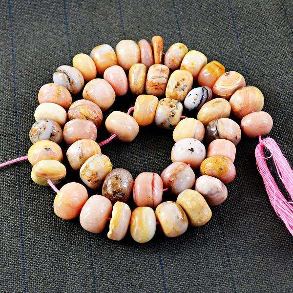 gemsmore:Amazing Natural Pink Australian Opal Round Shape Drilled Beads Strand