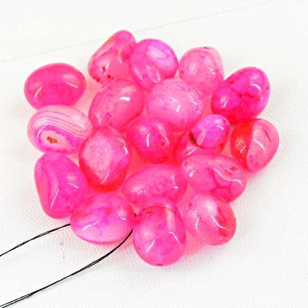 gemsmore:Amazing Natural Pink Onyx Drilled Beads Lot