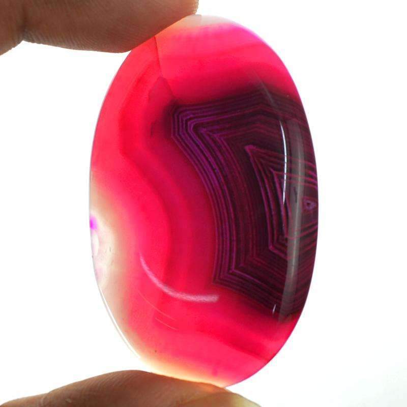 gemsmore:Amazing Natural Pink Onyx Gemstone - Oval Shape