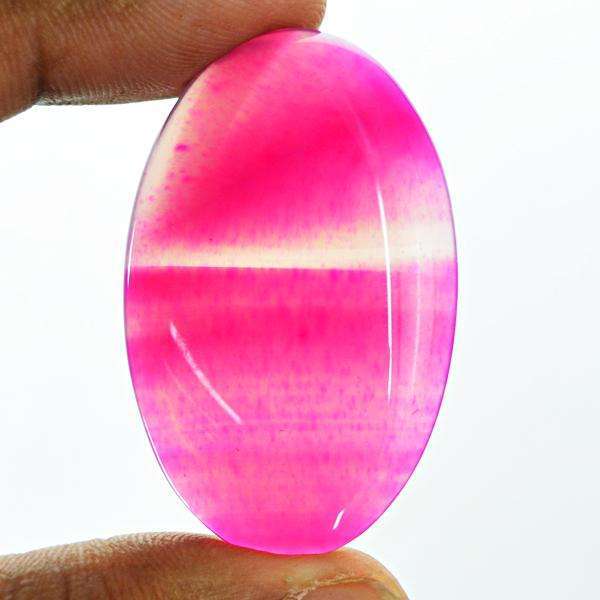 gemsmore:Amazing Natural Pink Onyx Oval Shape Loose Gemstone
