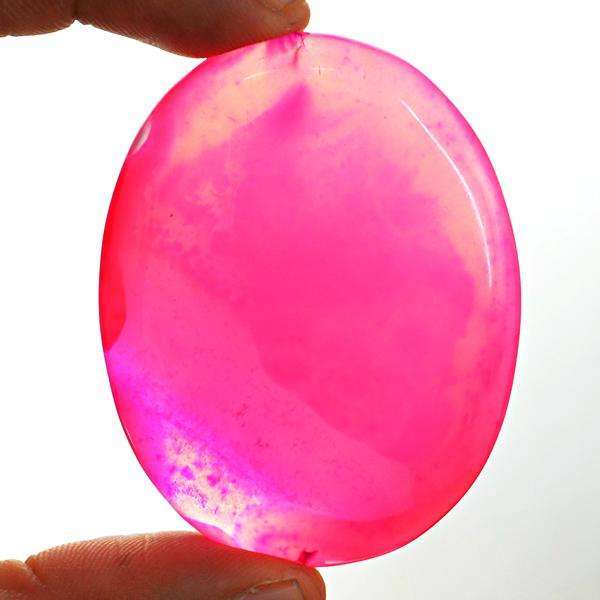 gemsmore:Amazing Natural Pink Onyx Oval Shape Untreated Loose Gemstone