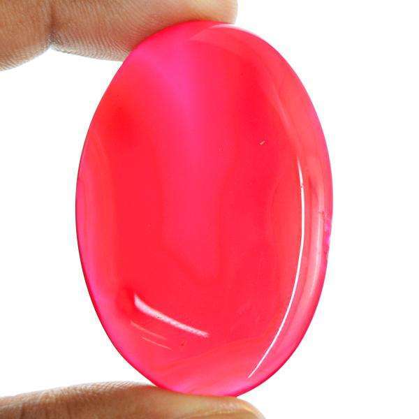 gemsmore:Amazing Natural Pink Onyx Oval Shape Untreated Loose Gemstone