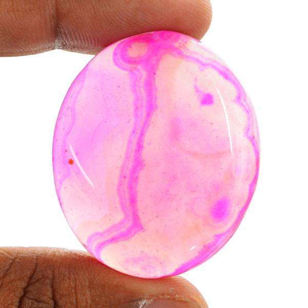 gemsmore:Amazing Natural Pink Onyx Oval Shape Untreated Loose Gemstone