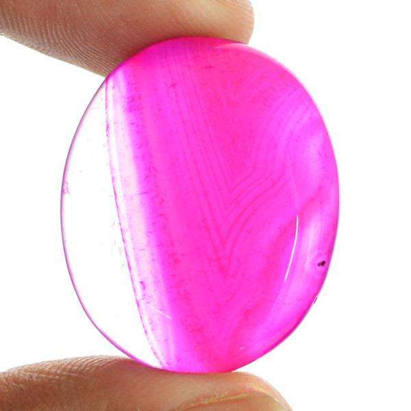 gemsmore:Amazing Natural Pink Onyx Oval Shape Untreated Loose Gemstone