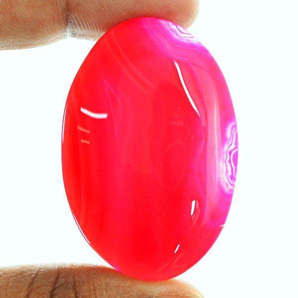 gemsmore:Amazing Natural Pink Onyx Oval Shape Untreated Loose Gemstone