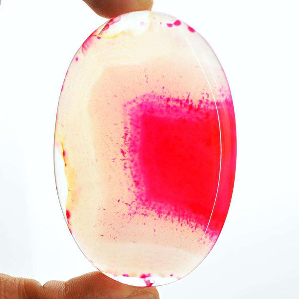 gemsmore:Amazing Natural Pink Onyx Oval Shape Untreated Loose Gemstone