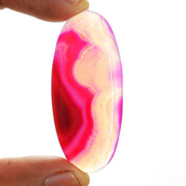 gemsmore:Amazing Natural Pink Onyx Oval Shape Untreated Loose Gemstone