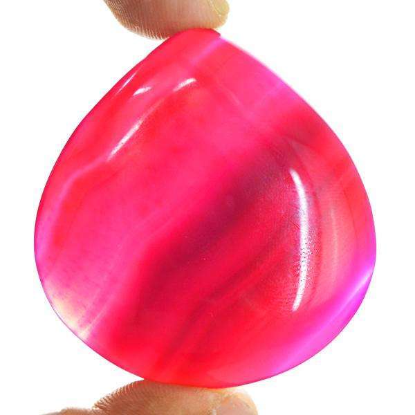gemsmore:Amazing Natural Pink Onyx Pear Shape Untreated Loose Gemstone.