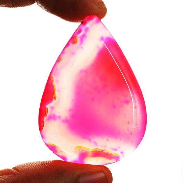 gemsmore:Amazing Natural Pink Onyx Pear Shape Untreated Loose Gemstone.