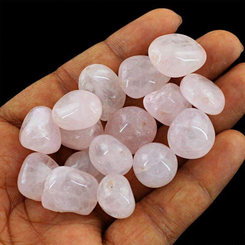 gemsmore:Amazing Natural Pink Rose Quartz Beads Lot - Drilled