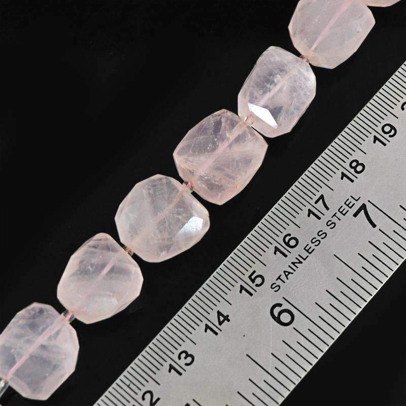 gemsmore:Amazing Natural Pink Rose Quartz Beads Strand Faceted Drilled