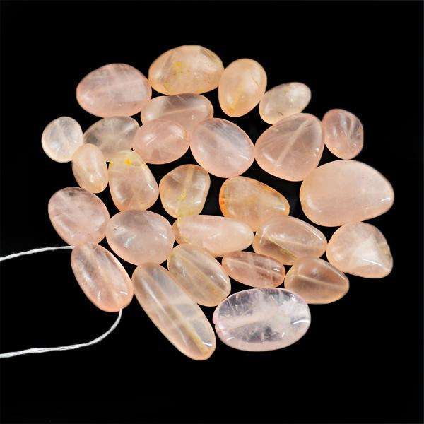 gemsmore:Amazing Natural Pink Rose Quartz Drilled Beads Lot