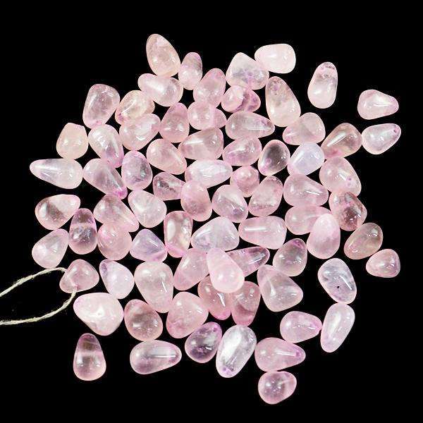 gemsmore:Amazing Natural Pink Rose Quartz Drilled Beads Lot
