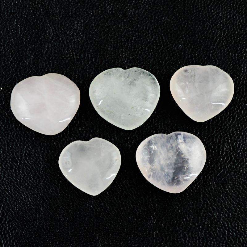 gemsmore:Amazing Natural Pink Rose Quartz Gemstone Lot - Heart Shape