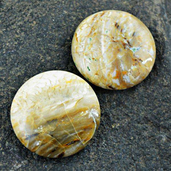 gemsmore:Amazing Natural Plum Agate Round Shape Loose Gems Pair