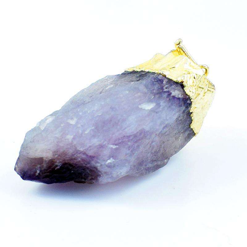 gemsmore:Amazing Natural Purple Amethyst Druzy Healing Pendant