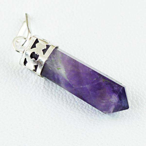 gemsmore:Amazing Natural Purple Amethyst Healing Point Pendant