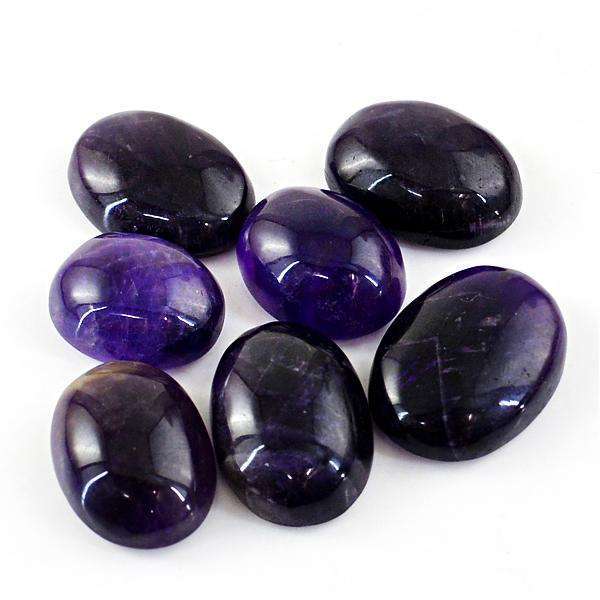 gemsmore:Amazing Natural Purple Amethyst Oval Shape Untreated Loose Gemstone Lot