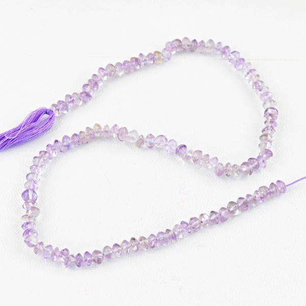gemsmore:Amazing Natural Purple Amethyst Round Shape Drilled Beads Strand