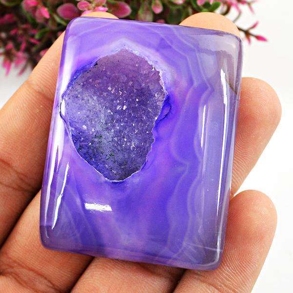gemsmore:Amazing Natural Purple Druzy Onyx Untreated Loose Gemstone