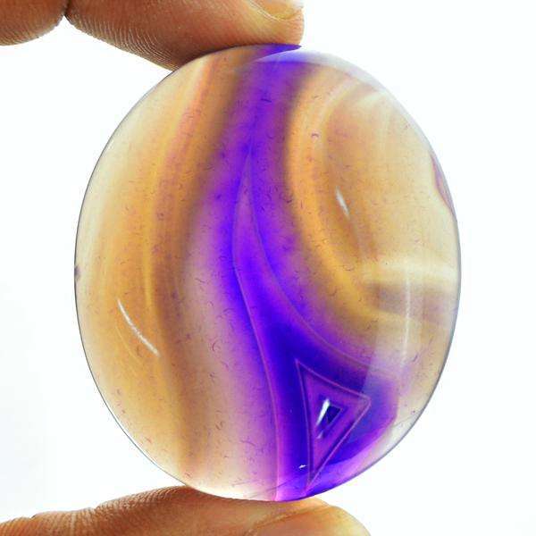 gemsmore:Amazing Natural Purple Onyx Oval Shape Loose Gemstone
