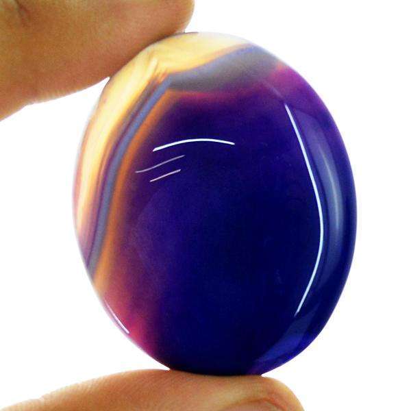 gemsmore:Amazing Natural Purple Onyx Oval Shape Untreated Loose Gemstone