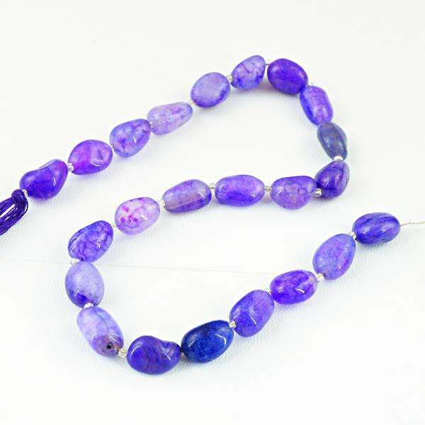 gemsmore:Amazing Natural Purple Onyx Untreated Drilled Beads Strand