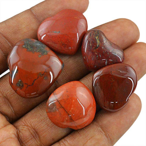 gemsmore:Amazing Natural Red Jasper Gemstone Lot - Heart Shape