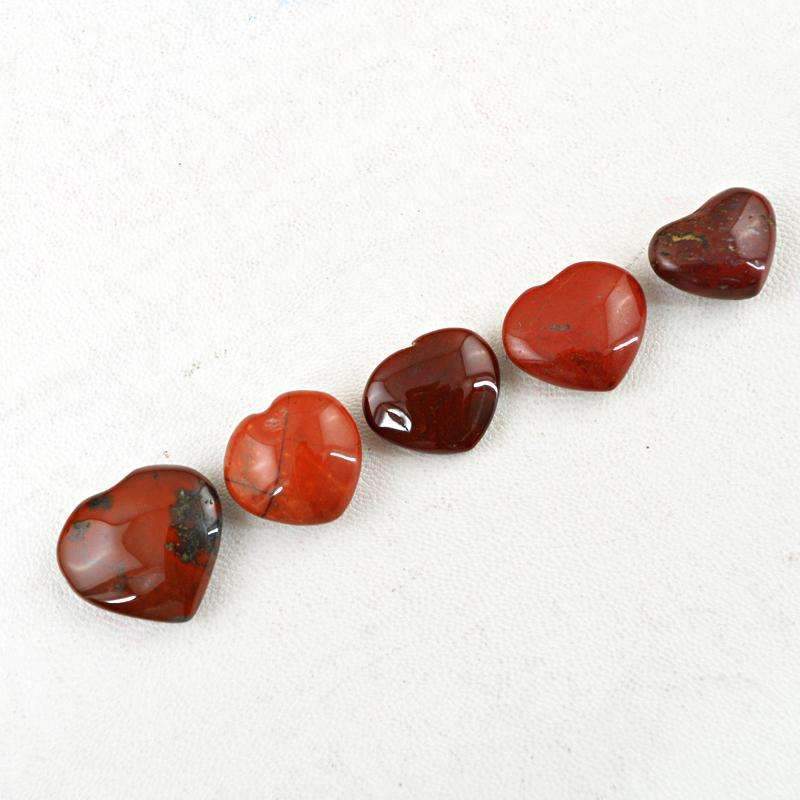 gemsmore:Amazing Natural Red Jasper Gemstone Lot - Heart Shape