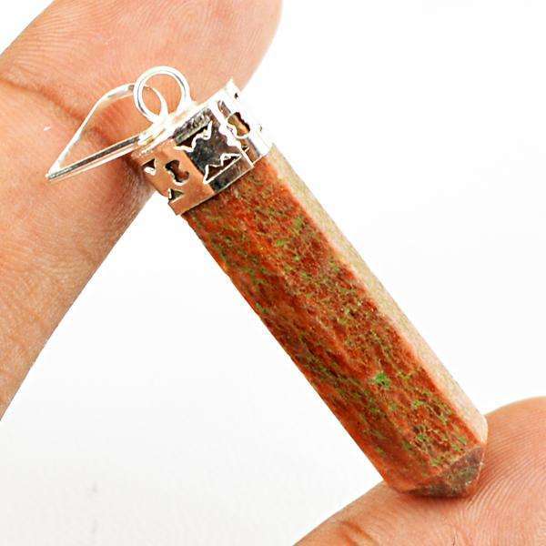 gemsmore:Amazing Natural Red Jasper Healing Point Pendant