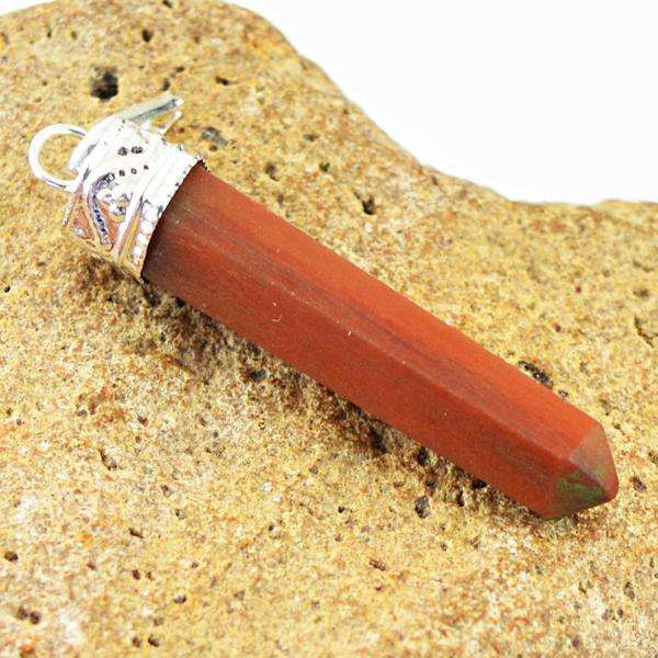 gemsmore:Amazing Natural Red Jasper Healing Point Pendant