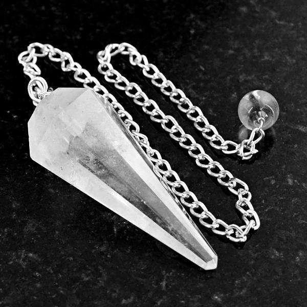 gemsmore:Amazing Natural Rose Quartz Healing Point Pendulum