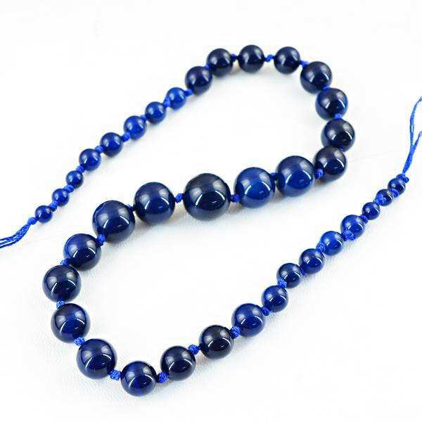 gemsmore:Amazing Natural Round shape Blue Onyx Drilled Beads Strand