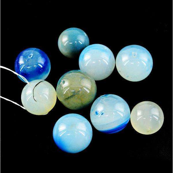 gemsmore:Amazing Natural Round Shape Blue Onyx Untreated Drilled Beads Lot