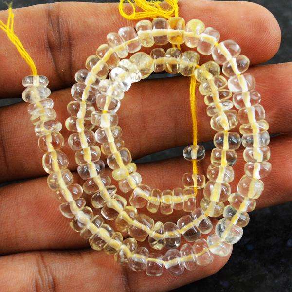 gemsmore:Amazing Natural Round Shape Citrine Drilled Beads Strand