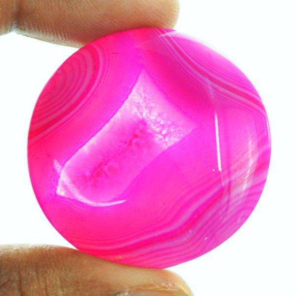 gemsmore:Amazing Natural Round Shape Pink Onyx Untreated Loose Gemstone