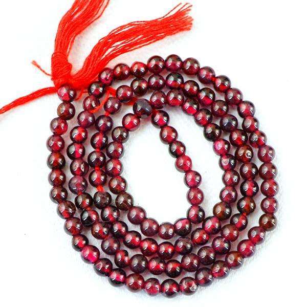 gemsmore:Amazing Natural Round Shape Red Garnet Drilled Beads Strand