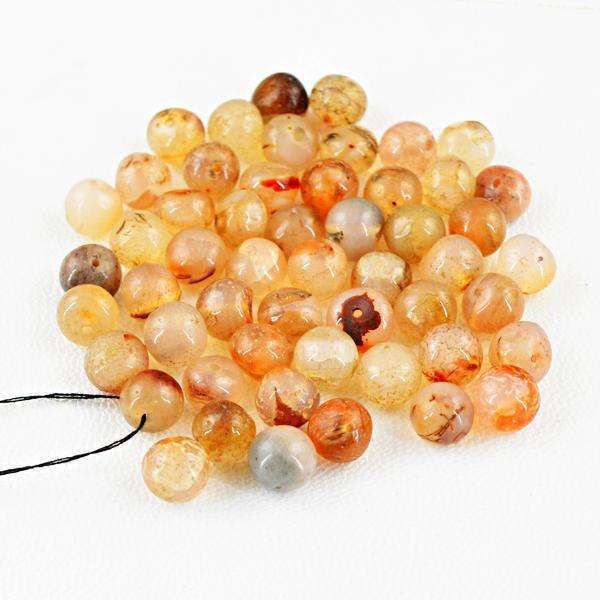 gemsmore:Amazing Natural Round Shape Rutile Quartz Drilled Beads Lot