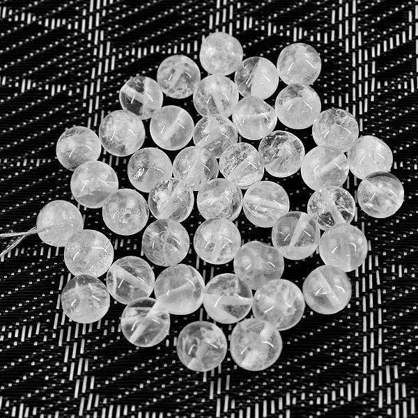 gemsmore:Amazing Natural Round Shape White Quartz Beads Lot