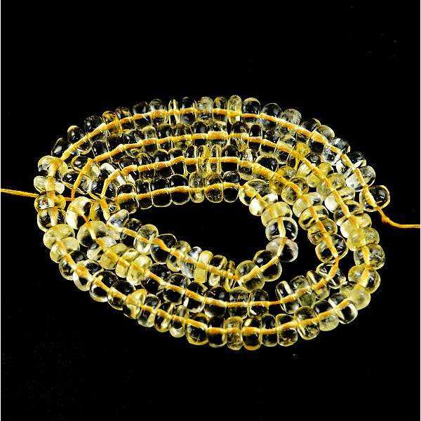 gemsmore:Amazing Natural Round Shape Yellow Citrine Drilled Beads Strand